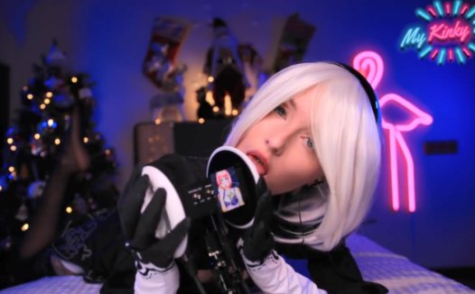 [MyKinkyDope ASMR]2B小姐姐角色扮演，耳朵按摩，舔耳，敲击触发